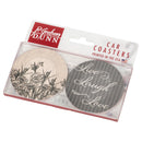 Live Laugh Love Stencil Flowers 2.75 x 2.75 Absorbent Ceramic Car Coasters Pack of 2