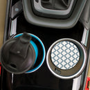 Pink Blue Clover Quatrefoil 2.75 x 2.75 Absorbent Ceramic Car Coasters Pack of 2