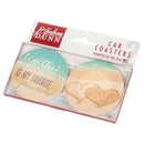 Together By the Sea is my Favorite Place to Be Hearts 2.75 x 2.75 Absorbent Ceramic Car Coasters Pack of 2