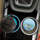 Swim with the Current Sea Turtles 2.75 x 2.75 Absorbent Ceramic Car Coasters Pack of 2