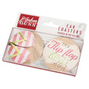 Flip Flop Kind of Girl Pink Flips 2.75 x 2.75 Absorbent Ceramic Car Coasters Pack of 2