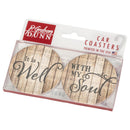 It is Well with My Soul on Faded Sheet Music 2.75 x 2.75 Absorbent Ceramic Car Coasters Pack of 2