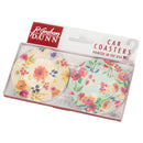 Watercolor Floral Wallpaper Look 2.75 x 2.75 Absorbent Ceramic Car Coasters Pack of 2