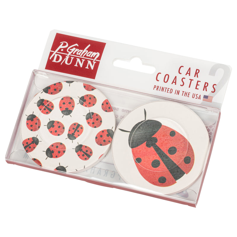 Ladybugs 2.75 x 2.75 Absorbent Ceramic Car Coasters Pack of 2