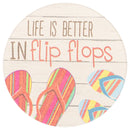 Sandy Toes Sun Kissed Nose Flip Flops 2.75 x 2.75 Absorbent Ceramic Car Coasters Pack of 2