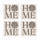 Home Windmill Whitewash Look 4 x 4 Absorbent Ceramic Coasters Set of 4