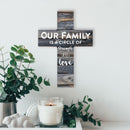 P. Graham Dunn Our Family is a Circle of Strength and Love Rustic 7 x 5 Wood Wall Art Cross Plaque