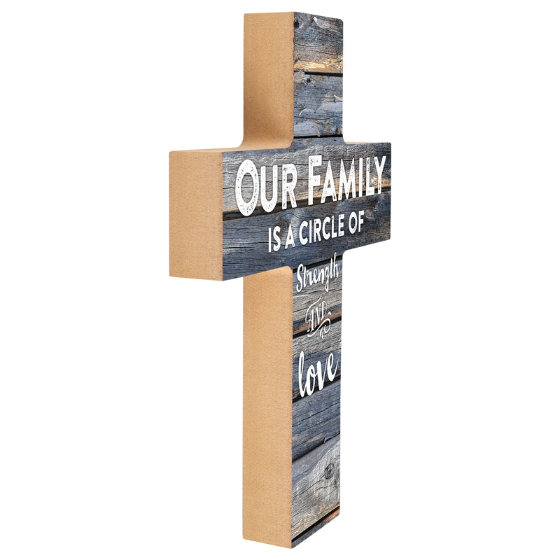 P. Graham Dunn Our Family is a Circle of Strength and Love Rustic 7 x 5 Wood Wall Art Cross Plaque