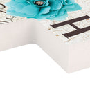 P. Graham Dunn Faith Hope & Love Turquoise Flower Distressed 7 x 5 Wood Wall Art Cross Plaque