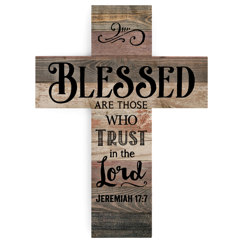 P. Graham Dunn Blessed are Those Who Trust Rustic 14 x 10 Wood Wall Art Cross Plaque