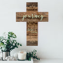 P. Graham Dunn Journey Rustic Dark 14 x 10 Wood Wall Art Cross Plaque