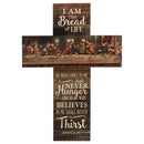 P. Graham Dunn Bread of Life Last Supper Scene Distressed 20 x 14 Wood Wall Art Plaque Cross