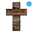 P. Graham Dunn Bread of Life Last Supper Scene Distressed 20 x 14 Wood Wall Art Plaque Cross