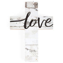 P. Graham Dunn Love Script Rustic Whitewash 5 x 7 Solid Pine Wood Wall Hanging Cross
