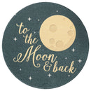 I Love You To The Moon And Back Stars Black 2.75 x 2.75 Absorbent Ceramic Car Coasters Pack of 2