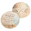 You Can Shake The Sand From Your Shoes Coastal Seashell 2.75 x 2.75 Absorbent Ceramic Car Coasters Pack of 2