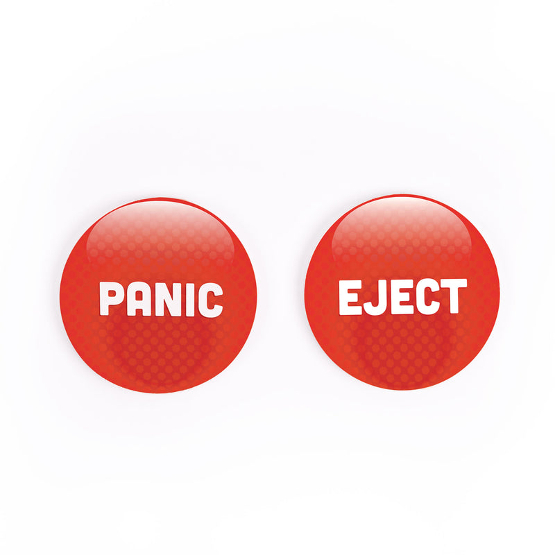 Panic Eject Button Red 2.75 x 2.75 Absorbent Ceramic Car Coasters Pack of 2