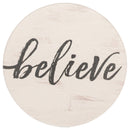 Faith Believe Script Design White 2.75 x 2.75 Absorbent Ceramic Car Coasters Pack of 2