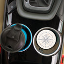 Vintage Compass Rose Blue Whitewash Look 2.75 x 2.75 Absorbent Ceramic Car Coasters Pack of 2