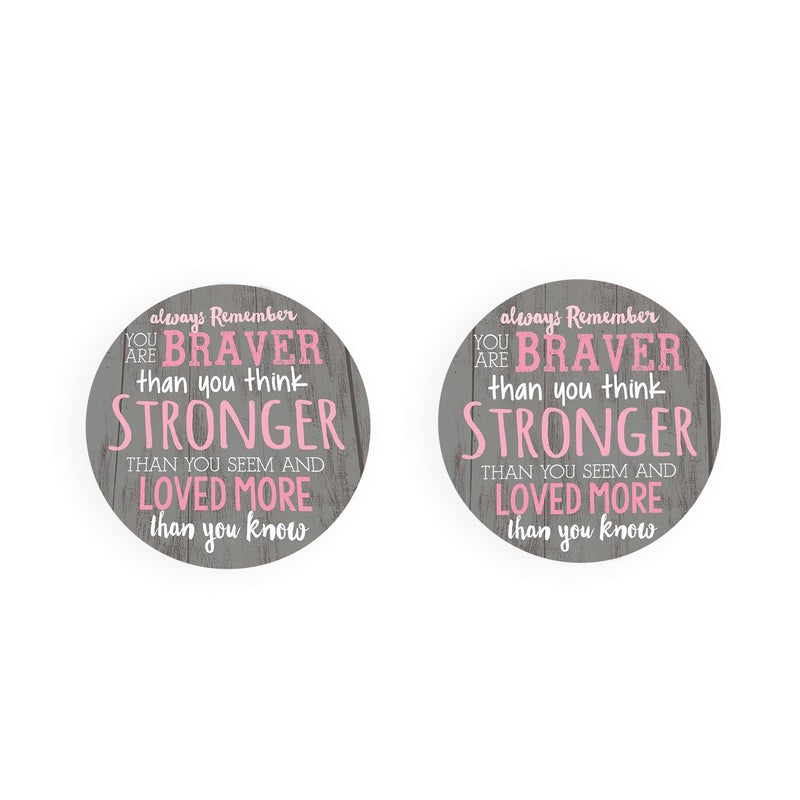 Always Remember You are Pink 2.75 x 2.75 Absorbent Ceramic Car Coasters Pack of 2
