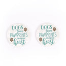 Dogs Leave Pawprints White 2.75 x 2.75 Absorbent Ceramic Car Coasters Pack of 2