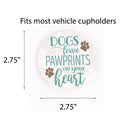 Dogs Leave Pawprints White 2.75 x 2.75 Absorbent Ceramic Car Coasters Pack of 2