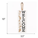 P. Graham Dunn Welcome Floral Brown 10 x 4 Solid Pine Wood Decorative Vertical String Sign