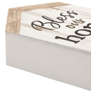 P. Graham Dunn Bless Our Home Whitewash Barn House Shaped 3.5 x 6 Inch Pine Wood Block Tabletop Sign