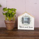 P. Graham Dunn Home Sweet Home House Shaped 5.5 x 6 Inch Pine Wood Block Tabletop Sign