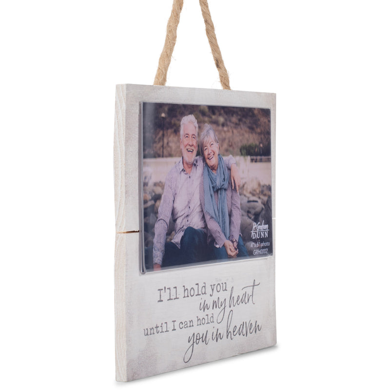 P. Graham Dunn Hold You in Heart Heaven White 7 x 7 Inch Pine Wood Wall Hanging Photo Frame