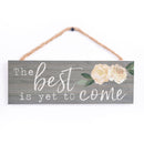 P. Graham Dunn Best Yet to Come Peonies Grey 10 x 3.5 Inch Pine Wood Slat Hanging Wall Sign