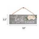 P. Graham Dunn Best Yet to Come Peonies Grey 10 x 3.5 Inch Pine Wood Slat Hanging Wall Sign
