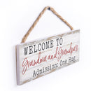 P. Graham Dunn Grandma & Grandpas Admission Hug Whitewash 10 x 3.5 Wood Hanging Wall Sign