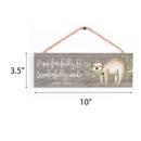 P. Graham Dunn Fearfully & Wonderfully Made Sloth Grey 10 x 3.5 Inch Wood Slat Hanging Wall Sign