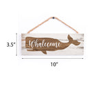 P. Graham Dunn Welcome Whale Natural Brown 10 x 4 Pine Wood Hanging Decor String Sign