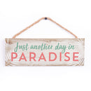 P. Graham Dunn Day in Paradise Beach Coral 10 x 4 Pine Wood Hanging Decor String Sign