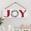 P. Graham Dunn Joy Wreath Rosy Red 10 x 3.3 Pine Wood Christmas Decorative String Sign