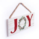 P. Graham Dunn Joy Wreath Rosy Red 10 x 3.3 Pine Wood Christmas Decorative String Sign