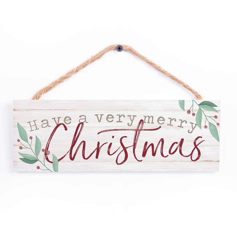 P. Graham Dunn Have A Verry Merry Christmas Rosy Red 10 x 3.3 Pine Wood Christmas String Sign