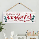 P. Graham Dunn Its The Most Wonderful Time of The Year Red 10 x 3.3 Wood Christmas String Sign