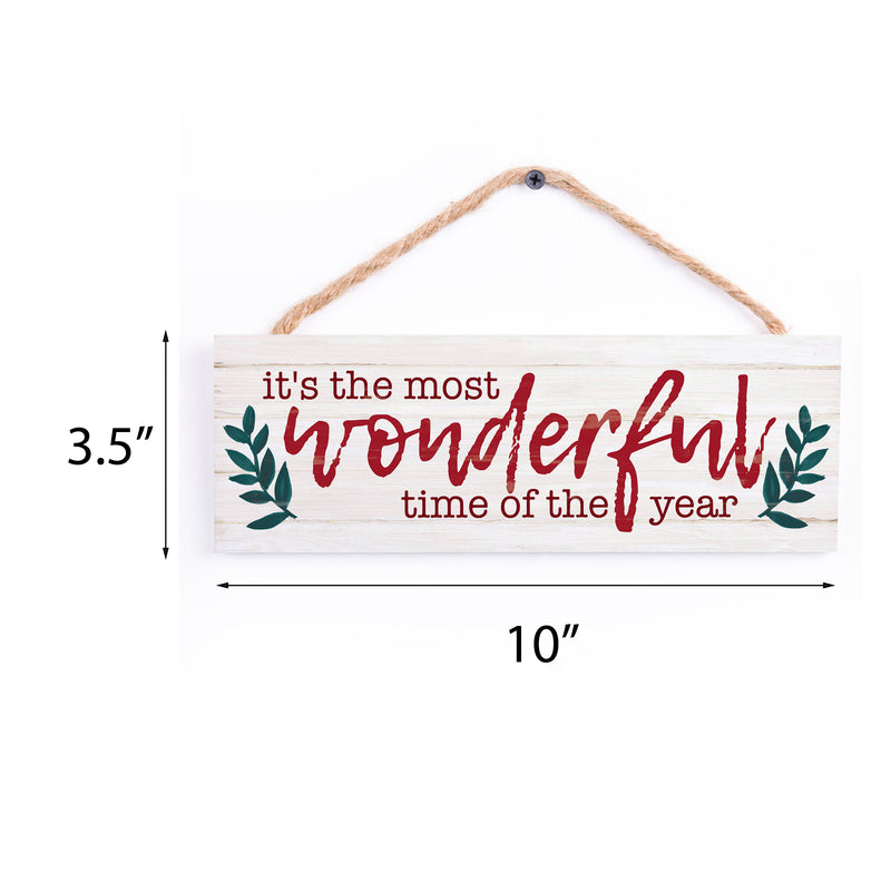 P. Graham Dunn Its The Most Wonderful Time of The Year Red 10 x 3.3 Wood Christmas String Sign