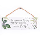 P. Graham Dunn So Unbelievably Blessed Grateful Thankful Green 10 x 3 Pine Wood String Sign