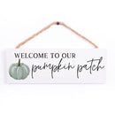 P. Graham Dunn Welcome to Our Pumpkin Patch White 10 x 4 Pine Wood Decorative String Sign