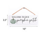 P. Graham Dunn Welcome to Our Pumpkin Patch White 10 x 4 Pine Wood Decorative String Sign