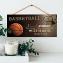 P. Graham Dunn Basketball I Can Do Everything Through Him Wooden Sign with Jute Rope Hanger