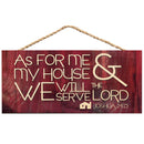 As For Me and My House Wooden Sign with Jute Rope Hanger