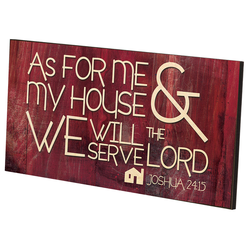 As For Me and My House Wooden Sign with Jute Rope Hanger