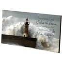 P. Graham Dunn God Calms The Storm Lighthouse Wooden Sign with Jute Rope Hanger