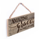 P. Graham Dunn Amazing Grace Rustic Sheet Music Design 5 x 10 Wood Plank Design Hanging Sign