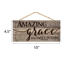 P. Graham Dunn Amazing Grace Rustic Sheet Music Design 5 x 10 Wood Plank Design Hanging Sign
